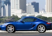Porsche, синий, cayman