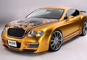 золотой, continental, Bentley, тюнинг