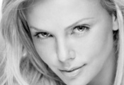 Charlize theron, черно-белая, глаза, актриса Charlize theron, черно-белая, глаза, актриса
