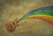 rainbow, радуга, Гитара, рисунок, guitar