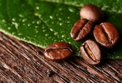 beans, макро, зерна, macro, leaf, Кофе, лист, coffee