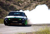 sport, Ford mustang, занос, дым, drift, дрифт, форд