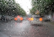 дождь, машины, капли, фары, Макро, стекло