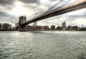 вода, мост, bridge, city, New york, город, нью йорк, brooklyn