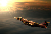 F104, sunset, jet, starfighter, interceptor