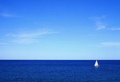небо, Море, яхта, парус