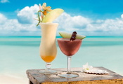 стакан, дыня, вишня, море, напиток, Коктейль, cocktail стакан, дыня, вишня, море, напиток, Коктейль, cocktail