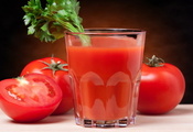 помидоры, Томатный сок, стакан, сельдерей