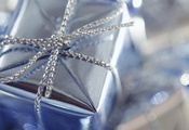 упаковка, подарок, голубая, Праздник, коробка, обертка