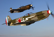 with john hinton flying the north american p-51a mustang, Yakovlev yak-3
