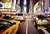 usa, nyc, night, ночь, Traffic jam, new york, нью-йорк