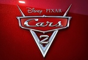мультфильм, Cars 2, эмблема, красный перламутр, тачки 2