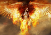 огонь, девушка, Fire angel, огненый ангел