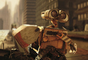 город, гусеницы, Wall-e, робот