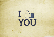 надпись, facebook, icon, Minimal, i like you