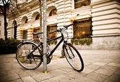 велосипед, street, тротуар, улица, витрины, Bicycle