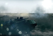 танки, блики, сражение, война, дым, Battlefield 3