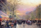 art, Paris, city of lights, le boulevard des lumieres at dusk, france, thom ...
