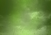 Зеленый фон, капельки, дождь