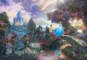 Cinderella wishes upon a dream, walt disney, animated, thomas kinkade, film ...