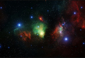 туманность, Nebula, арт, бесконечность, созвездие, звезды