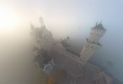 замок, нойшванштайн, Schlo__ neuschwanstein, туман