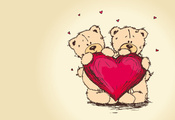 медведь, сердце, тедди, teddy bear, пара, Valentines day