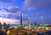 Dubai, город, night, burj khalifa, ночь
