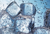 Макро, лед, пузырьки, лёд, вода, газировка, пузыри