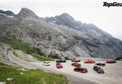 veyron, Top gear, 911, porsche, горы, gt3 rs, bugatti, дорога, суперкары