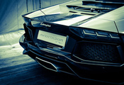 lp700-4, black, aventador, авентадор, Lamborghini, лаборгини, задом