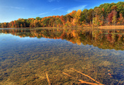 прозрачность, река, Природа, осень