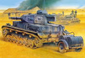 вермахт, панцер 4, Рисунок, немцы, tauchpanzer, средний, танк