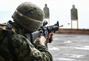 soldier, ar-15, винтовка, rifle, штурмовая, пуля, солдат, Оружие