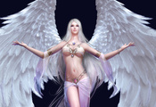 девушка, крылья, арт, кулон, ангел, znz, Forsaken world, магия