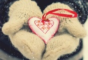 День святого валентина, снег, сердце, любовь