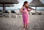 скрипка, Девочка, музыка