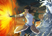 девушка, пламя, арт, Avatar, idriu95, стихия, вода, the legend of korra девушка, пламя, арт, Avatar, idriu95, стихия, вода, the legend of korra