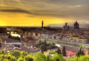 Florence, sunset, italy, флоренция, закат, италия