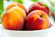 Персики, фрукты, тарелка, peaches