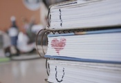 страницы, книги, сердечко, i love you, любовь, сердце, Макро
