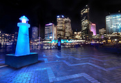 sydney, night, light, downtown, австралия, harbor and skyline, Australia, с ...