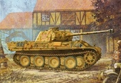 Рисунок, panther, sd.kfz. 171, pzkpfw v, пантера, средний танк