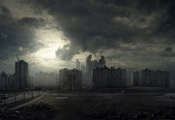 Город, апокалипсис, вечер, россия