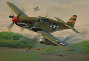 p-51, мустанг, истребитель, mustang, американцы, North american