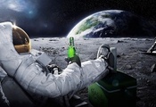 пиво, земля, космонавт, космос, carlsberg, астронавт, Луна