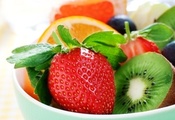 berries, киви, Клубника, kiwi, orange, апельсин, fruit, strawberry