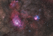 космос, m20, ngc 6559, Мессье, m8, туманность