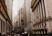 здания, нью-йорк, улица, wall street, город, небоскребы, New york здания, нью-йорк, улица, wall street, город, небоскребы, New york