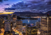 canada, ночной город, ванкувер, канада, здания, Vancouver